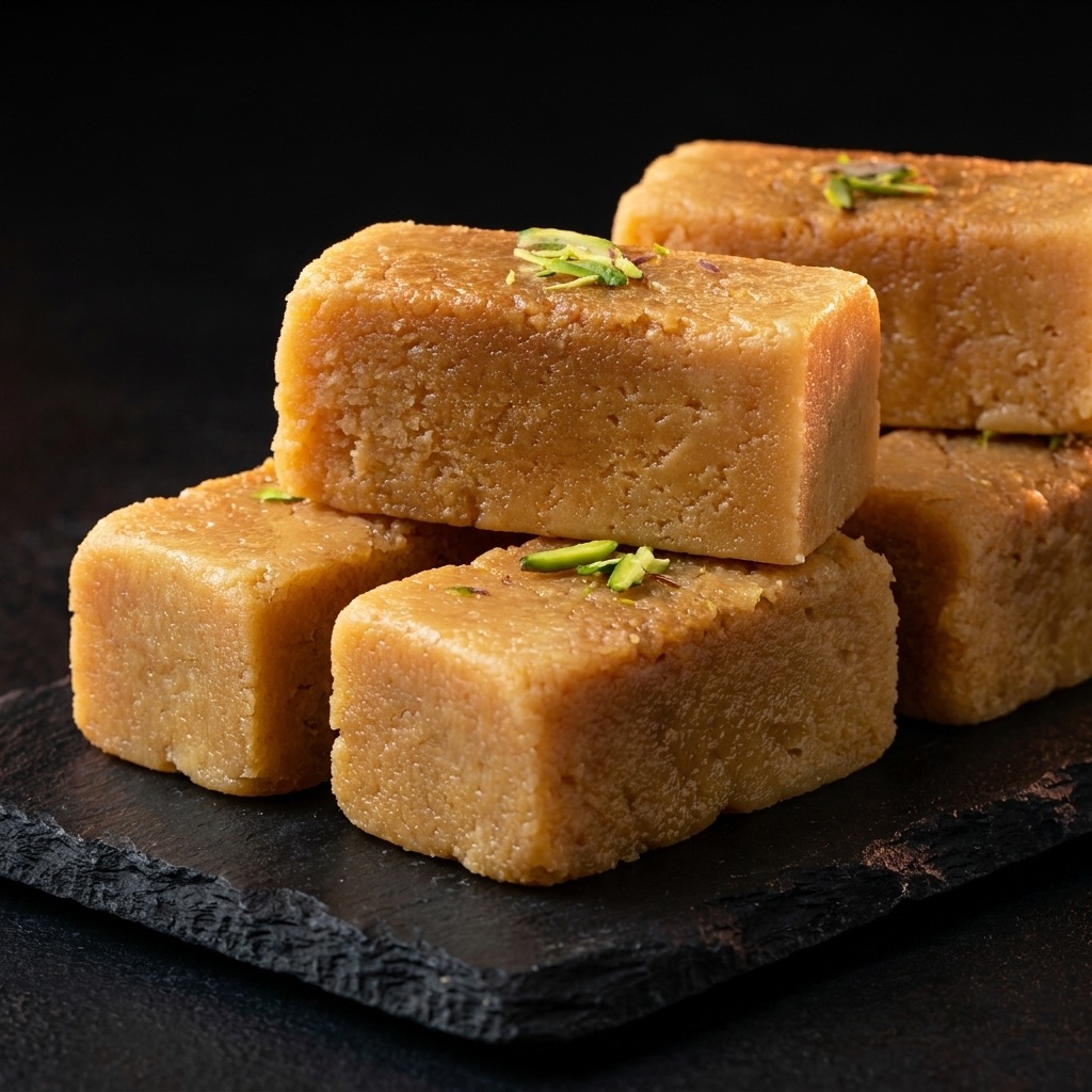 Milk cake squares with caramelised edges